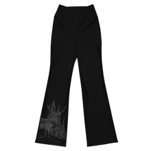  Flare Leg Leggings with the Woodland Red Deer Stag Logo from River to Ridge Clothing brand in black