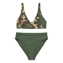  Camo Bikini from River To Ridge Clothing brand with a padded camo top and green high waist bottoms