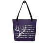 Whitetail Flag Logo from River to Ridge Brand Tote bag in purple with a camo flag and euro dead head deer