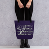 Deadhead deer skull and antlers over a camo USA flag on this purple tote bag from river to ridge brand called the whitetail flag