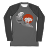 Mountain Goat UPF 50 Rashguard Sun Shirt in shades of grey with 2 mountain goats on a cliff and a red sun
