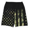 Womens Camo Flag  shorts from River to Ridge Clothing Brand. Wide Yoga Waistband.
