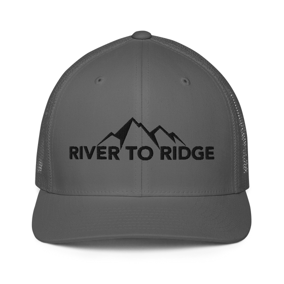 River to Ridge Brand  Mountain Logo Charcoal Flex Fit Hat