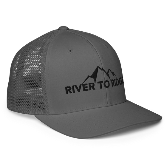River to Ridge Mountain Logo Charcoal Flex Fit Hat
