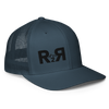 R2R River to Ridge Clothing Brand Logo flex fit hat in navy with logo stitched in black