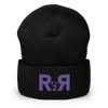 R2R River to Ridge Logo Beanie in black and purple 