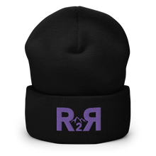  R2R River to Ridge Logo Beanie in black and purple 