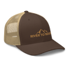 River to Ridge mid profile mesh back Logo hat in brown and tan