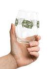 Stemless Wine Glass, 15oz, Fishing Logo