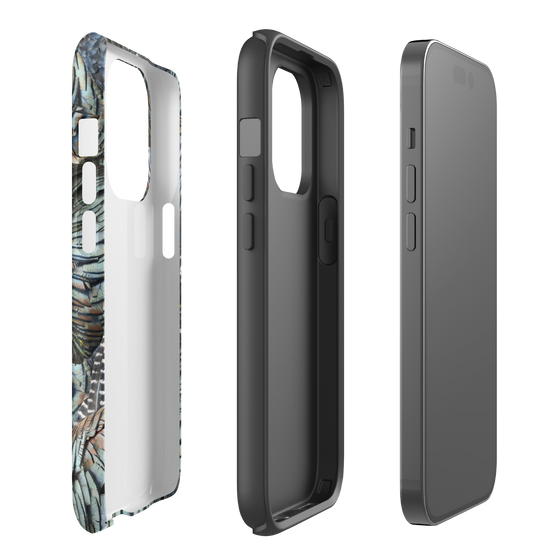 breakout showing the 3 layers of the tough phone cases for iphones from river to ridge brand