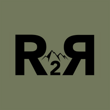  River to Ridge TM Logo R2R in olive green with 2 R's and a Mountain, Trademarked