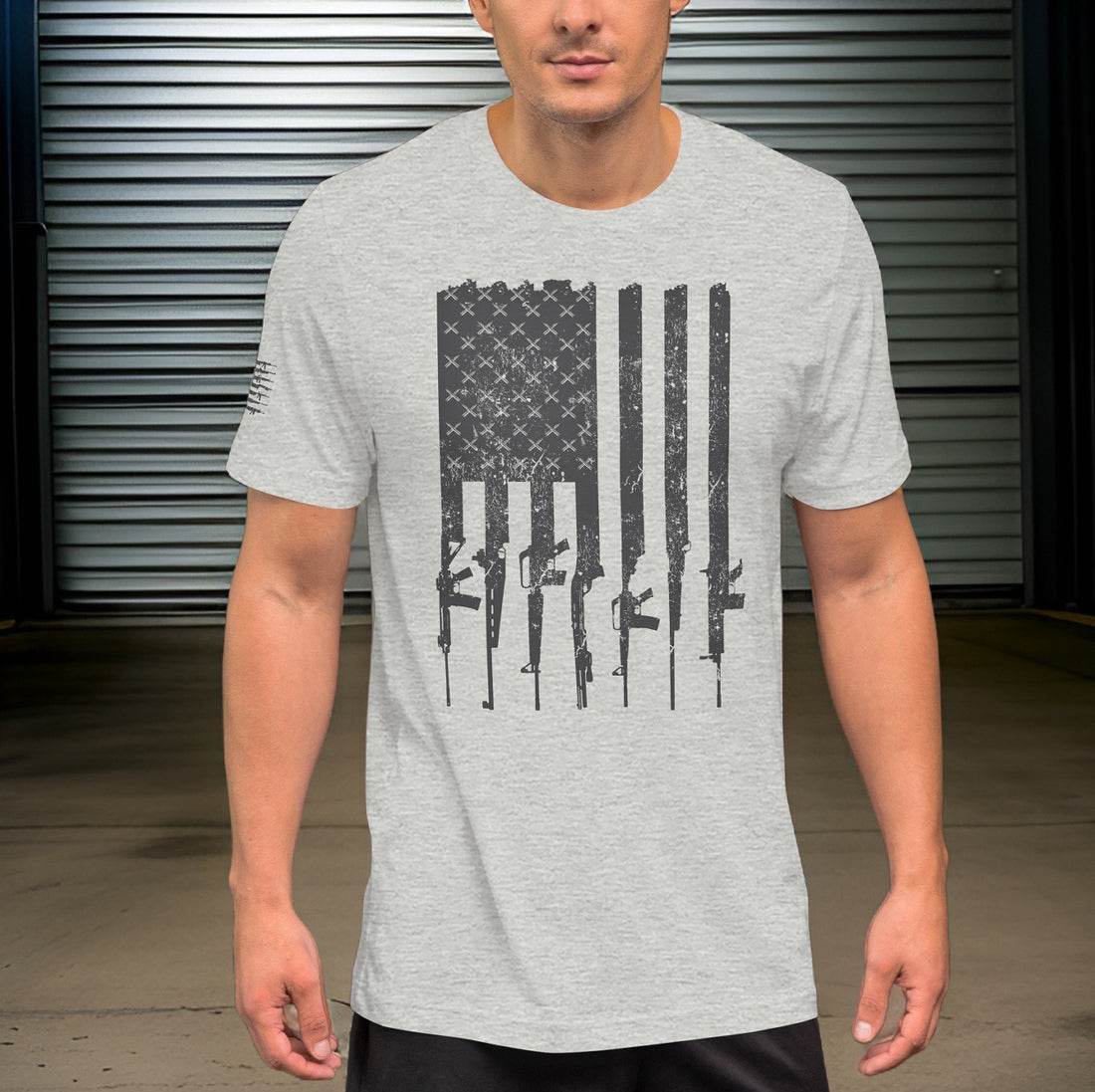  Mens River to Ridge T Shirt in athletic grey with Tactical Flag Logo