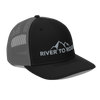 River to Ridge Logo black and grey snapback trucker hat