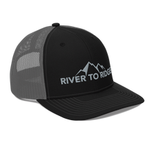  River to Ridge Logo black and grey snapback trucker hat
