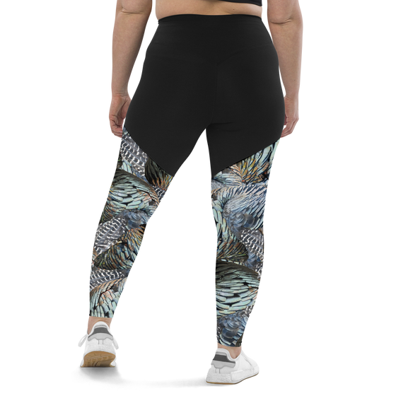 Compression Leggings, w/ "Booty Lift" Turkey Feather Pattern