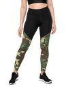 Womans Camo and Black Compression Leggings from River to Ridge Clothing Brand
