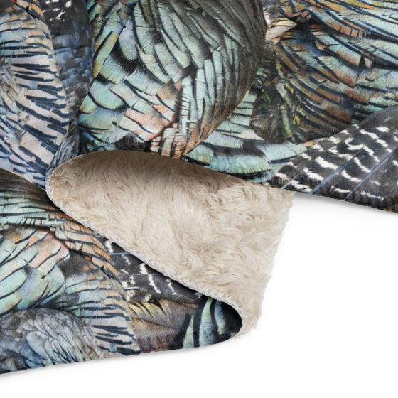 Treat Your Pet to a Turkey Feather Sherpa Blanket