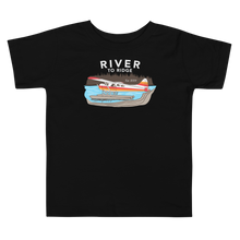  Kids River to Ridge Brand Bush Pilot T shirt with a small airplane on the lake on it - backcountry taxi