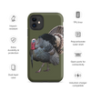 Strutting Tom Turkey with long beard on an iphone cell phone case from River to Ridge Brand in olive