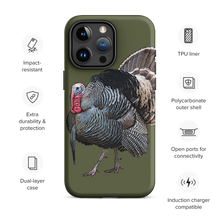  Strutting Tom Turkey with long beard on an iphone cell phone case from River to Ridge Brand in olive