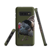 Cell Phone Case for a Samsung with a Strutting Tom Turkey  with a long beard on it in olive green, free shipping from River to Ridge Brand