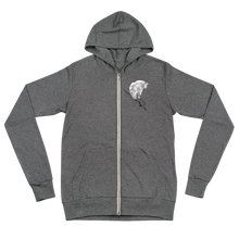  grey lightweight womens zip up hoodie with a mountain goat on it 