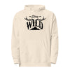 Stay wild hoodie with antlers and mountains in bone; hoodie from River to Ridge brand