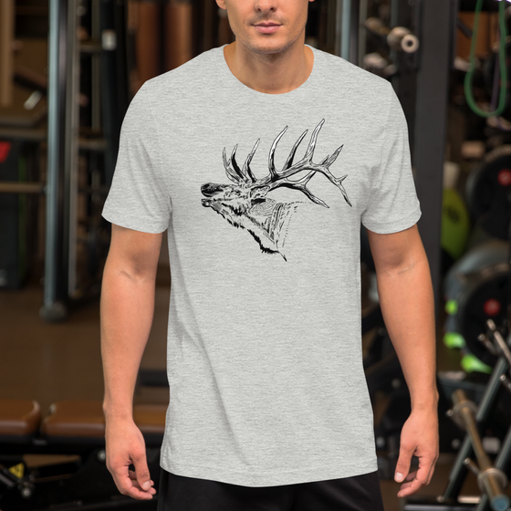 Elk Men's T, Autumn or Athletic Grey