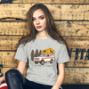 Women's Vintage Truck Camping T, heather orange or grey