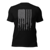 Mens tactical t shirt from River to Ridge Brand in black, patriotic USA flag
