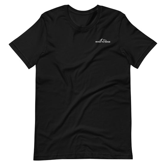 River to Ridge Brand Logo T shirt with a 2 sided print R2R - in black
