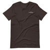 River to Ridge Brand Logo T shirt in brown with a 2 sided print R2R