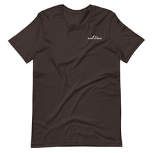  River to Ridge Brand Logo T shirt in brown with a 2 sided print R2R