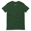 River to ridge logo on the back of a t shirt small on upper back and shirt is in green