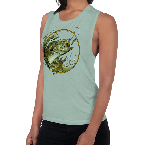 Women's Bass Fishing Muscle Tank