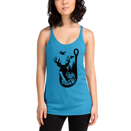 Hooked on the Outdoors, Women's Racerback Tank