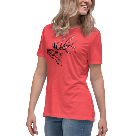 Elk Logo T, Heather Red or Berry