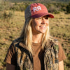 Women's Sunwashed Crimson Stitched Low Profile Hat