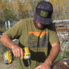 Topography Antler Leather Patch Hat, Green or Brown Patch