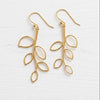Leaf Earrings, 14K Gold Earwires