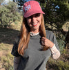 Women's Sunwashed Crimson Stitched Low Profile Hat