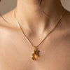 14K Gold Cross Necklace, 14K Chain, Wire Wrapped Crystal