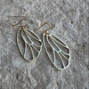 Butterfly Wing Earrings, 14K Gold Earwires