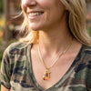 14K Gold Cross Necklace, 14K Chain, Wire Wrapped Crystal