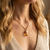 14K Gold Cross Necklace, 14K Chain, Wire Wrapped Crystal