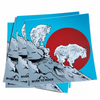 River to Ridge Brand Stickers with Mountain Goat Logo, 2 goats standing on a rock ledge with the sun behind them in red. Hunting Stickers with Free shipping