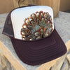 Western Feather Brown Trucker Hats w/ Optional Shotgun Shell, Limited Edition