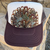 Western Feather Brown Trucker Hats w/ Optional Shotgun Shell, Limited Edition