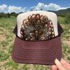 Western Feather Brown Trucker Hats w/ Optional Shotgun Shell, Limited Edition