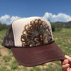 Western Feather Brown Trucker Hats w/ Optional Shotgun Shell, Limited Edition